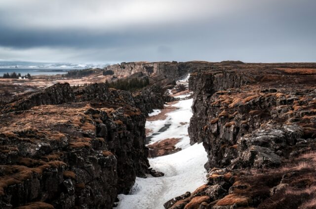 A,Canyon,In,Thingvellir,National,Park,In,Iceland,Which,Forms choque de placas