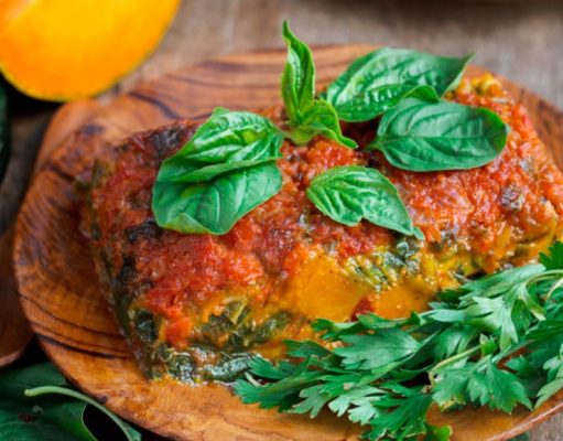 Lasaña de berenjenas con hierbas