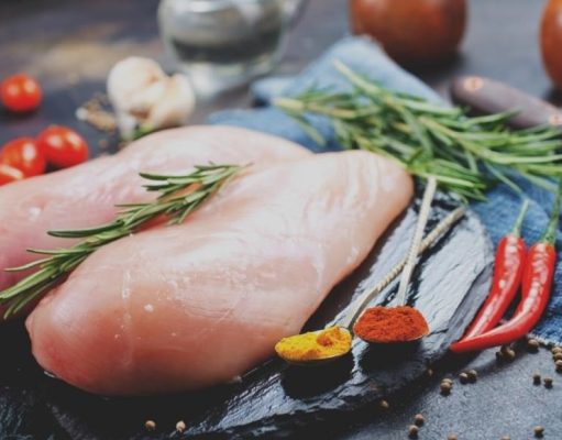 Receta de pollo en salsa de mandarina y risotto de hongos