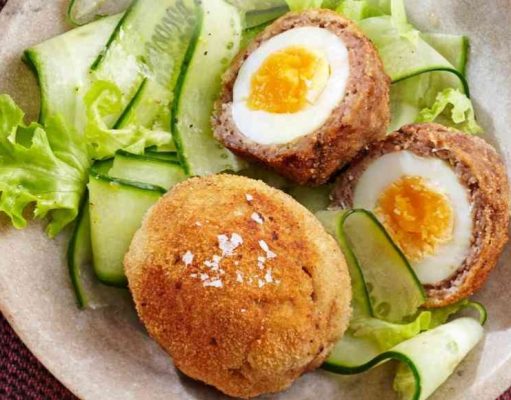 Receta fácil de huevos envueltos en carne picada