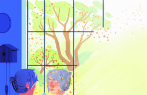 Alergias estacionales: olfatear el otoño Persona con alergia